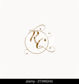 RC uniquely wedding logo symbol of your marriage and you can use it on your wedding stationary Stock Vector