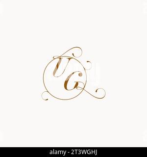 UG uniquely wedding logo symbol of your marriage and you can use it on your wedding stationary Stock Vector