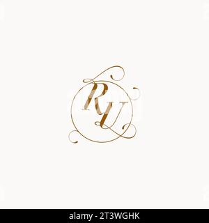 RU uniquely wedding logo symbol of your marriage and you can use it on your wedding stationary Stock Vector