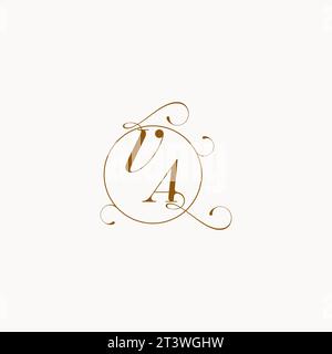 VA uniquely wedding logo symbol of your marriage and you can use it on your wedding stationary Stock Vector