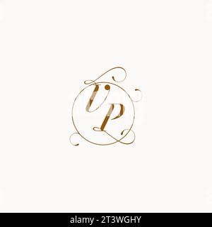 VP uniquely wedding logo symbol of your marriage and you can use it on your wedding stationary Stock Vector