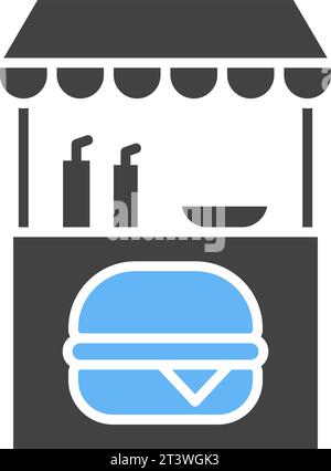 Burger Stall icon vector image. Stock Vector