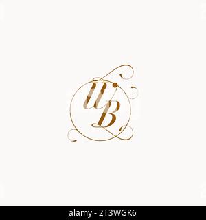 WB uniquely wedding logo symbol of your marriage and you can use it on your wedding stationary Stock Vector