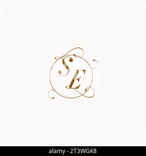 SE uniquely wedding logo symbol of your marriage and you can use it on your wedding stationary Stock Vector