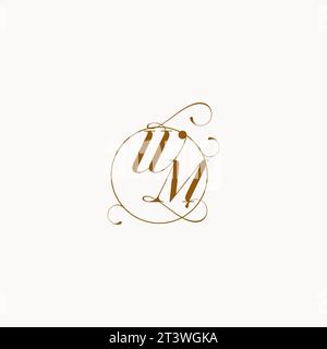WM uniquely wedding logo symbol of your marriage and you can use it on your wedding stationary Stock Vector