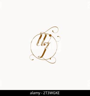 WJ uniquely wedding logo symbol of your marriage and you can use it on your wedding stationary Stock Vector