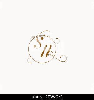 SH uniquely wedding logo symbol of your marriage and you can use it on your wedding stationary Stock Vector