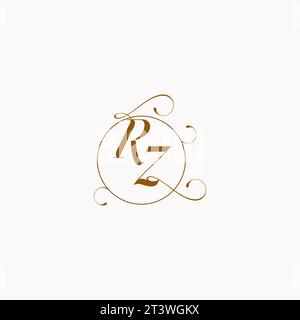 RZ uniquely wedding logo symbol of your marriage and you can use it on your wedding stationary Stock Vector