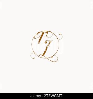 TJ uniquely wedding logo symbol of your marriage and you can use it on your wedding stationary Stock Vector