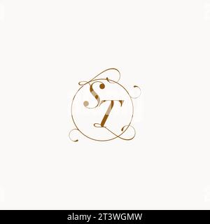 ST uniquely wedding logo symbol of your marriage and you can use it on your wedding stationary Stock Vector