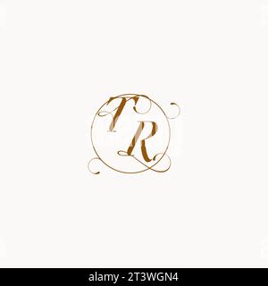 TR uniquely wedding logo symbol of your marriage and you can use it on your wedding stationary Stock Vector