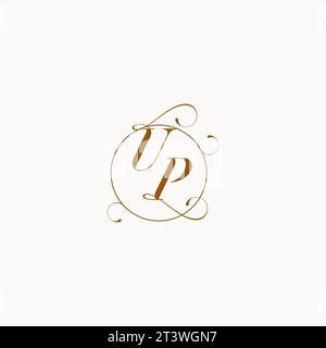 UP uniquely wedding logo symbol of your marriage and you can use it on your wedding stationary Stock Vector