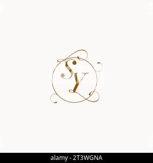 SY uniquely wedding logo symbol of your marriage and you can use it on your wedding stationary Stock Vector