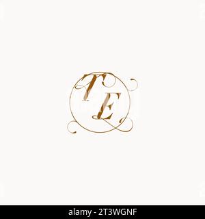 TE uniquely wedding logo symbol of your marriage and you can use it on your wedding stationary Stock Vector