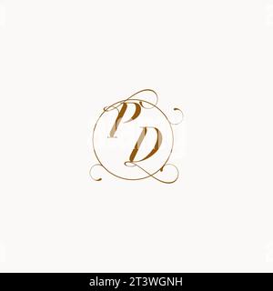 PD uniquely wedding logo symbol of your marriage and you can use it on your wedding stationary Stock Vector