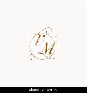 VM uniquely wedding logo symbol of your marriage and you can use it on your wedding stationary Stock Vector