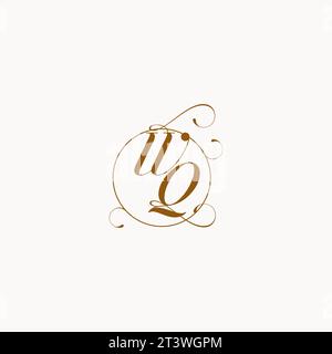 WQ uniquely wedding logo symbol of your marriage and you can use it on your wedding stationary Stock Vector