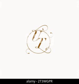 UT uniquely wedding logo symbol of your marriage and you can use it on your wedding stationary Stock Vector
