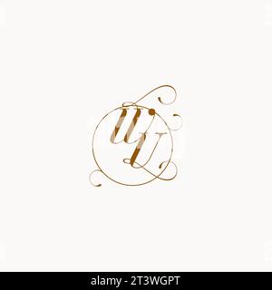WU uniquely wedding logo symbol of your marriage and you can use it on your wedding stationary Stock Vector