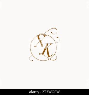 XK uniquely wedding logo symbol of your marriage and you can use it on your wedding stationary Stock Vector