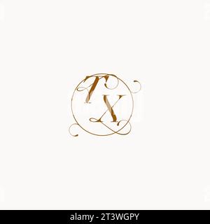 TX uniquely wedding logo symbol of your marriage and you can use it on your wedding stationary Stock Vector