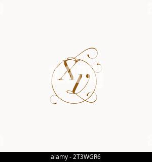 XV uniquely wedding logo symbol of your marriage and you can use it on your wedding stationary Stock Vector
