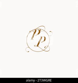 PP uniquely wedding logo symbol of your marriage and you can use it on your wedding stationary Stock Vector