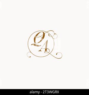 QA uniquely wedding logo symbol of your marriage and you can use it on your wedding stationary Stock Vector