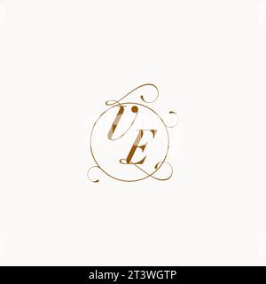 VE uniquely wedding logo symbol of your marriage and you can use it on your wedding stationary Stock Vector