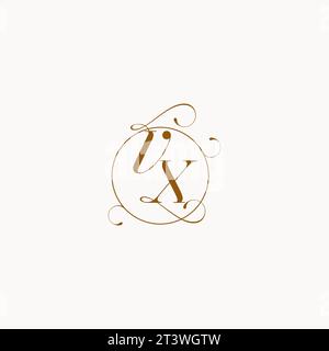 VX uniquely wedding logo symbol of your marriage and you can use it on your wedding stationary Stock Vector