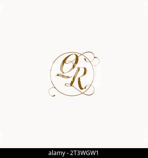 QR uniquely wedding logo symbol of your marriage and you can use it on your wedding stationary Stock Vector