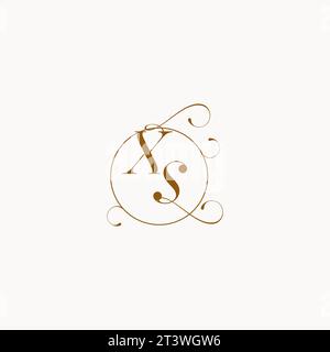 XS uniquely wedding logo symbol of your marriage and you can use it on your wedding stationary Stock Vector