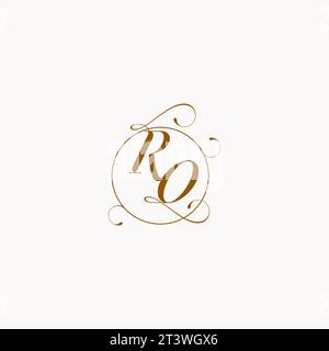 RO uniquely wedding logo symbol of your marriage and you can use it on your wedding stationary Stock Vector
