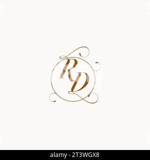 RD uniquely wedding logo symbol of your marriage and you can use it on your wedding stationary Stock Vector