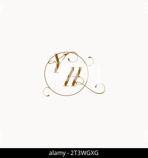 YH uniquely wedding logo symbol of your marriage and you can use it on your wedding stationary Stock Vector