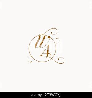 WA uniquely wedding logo symbol of your marriage and you can use it on your wedding stationary Stock Vector