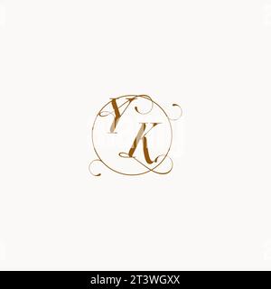 YK uniquely wedding logo symbol of your marriage and you can use it on your wedding stationary Stock Vector