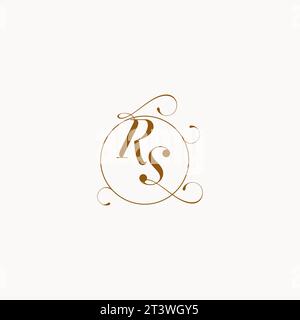 RS uniquely wedding logo symbol of your marriage and you can use it on your wedding stationary Stock Vector