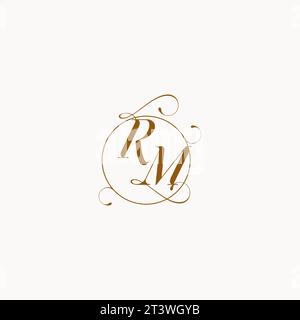 RM uniquely wedding logo symbol of your marriage and you can use it on your wedding stationary Stock Vector