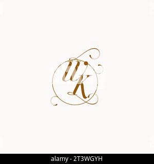 WK uniquely wedding logo symbol of your marriage and you can use it on your wedding stationary Stock Vector