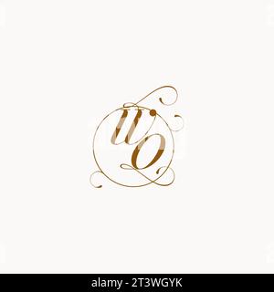WO uniquely wedding logo symbol of your marriage and you can use it on your wedding stationary Stock Vector
