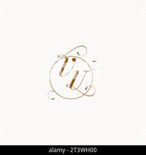 VU uniquely wedding logo symbol of your marriage and you can use it on your wedding stationary Stock Vector