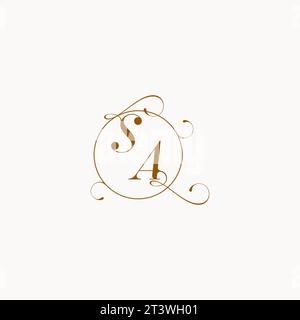 SA uniquely wedding logo symbol of your marriage and you can use it on your wedding stationary Stock Vector