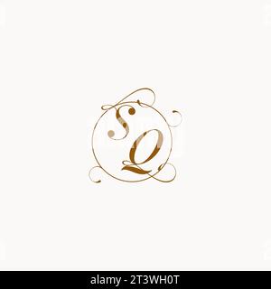 SQ uniquely wedding logo symbol of your marriage and you can use it on your wedding stationary Stock Vector