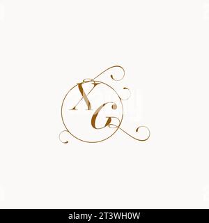 XG uniquely wedding logo symbol of your marriage and you can use it on your wedding stationary Stock Vector