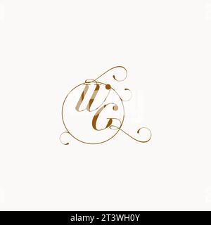 WG uniquely wedding logo symbol of your marriage and you can use it on your wedding stationary Stock Vector