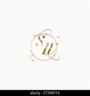 SW uniquely wedding logo symbol of your marriage and you can use it on your wedding stationary Stock Vector