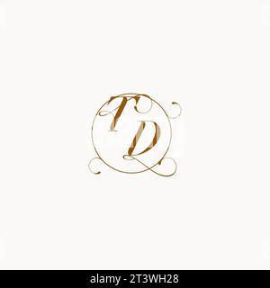 TD uniquely wedding logo symbol of your marriage and you can use it on your wedding stationary Stock Vector