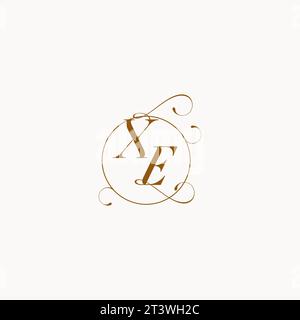 XE uniquely wedding logo symbol of your marriage and you can use it on your wedding stationary Stock Vector