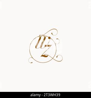 WZ uniquely wedding logo symbol of your marriage and you can use it on your wedding stationary Stock Vector